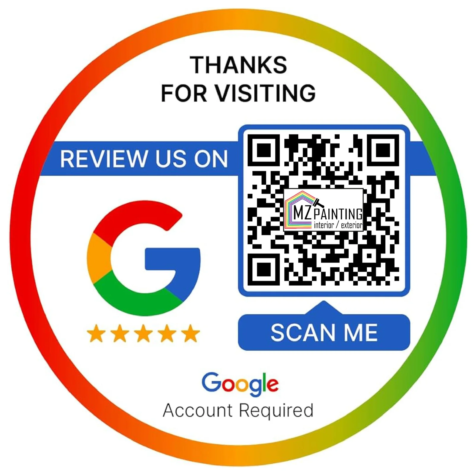 Scan QR code to review MZ Painting LLC on Google